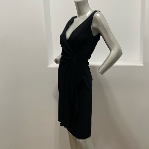 P.A.R.O.S.H. Sleeveless Faux Wrap Ruffle Dress Black Size S - Picture 4 of 13